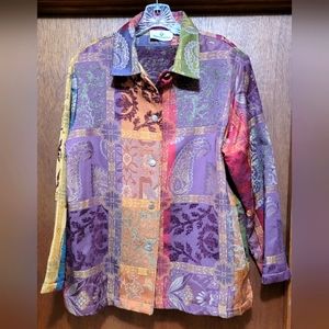 Erin London multicolored tapestry coat jacket